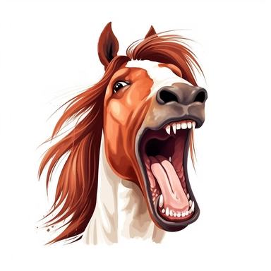 Funny Horse Clipart, white blackground