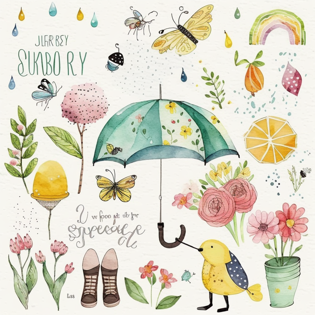 bird umbrella cliparts