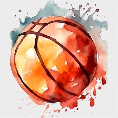 watercolor, single clipart, basket ball