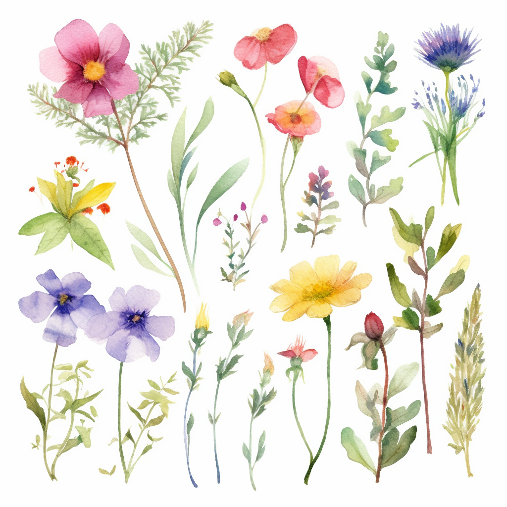 wild flowers clip art watercolor - Clip Art Library