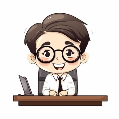 happy cute Clerk face, cartoon, clipart, mascot, isolated on white background