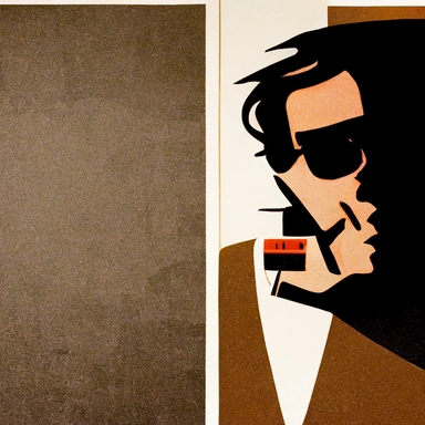 a set of postmodern black line clipart inspired by Reservoir Dogs and Pulp Fiction