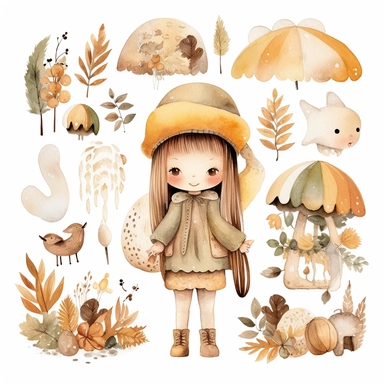 rainbows boho childish watercolor neutral colors sweet clipart collection with white background - - upbeta