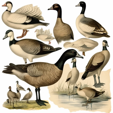 clipart birds collage book Geese