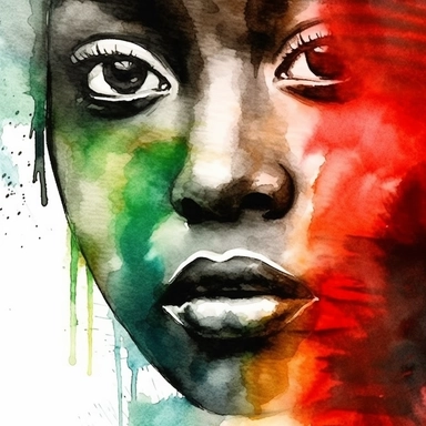 watercolor,hd, clipart, abstract art, celebrating Juneteenth, red, black, green--s 250