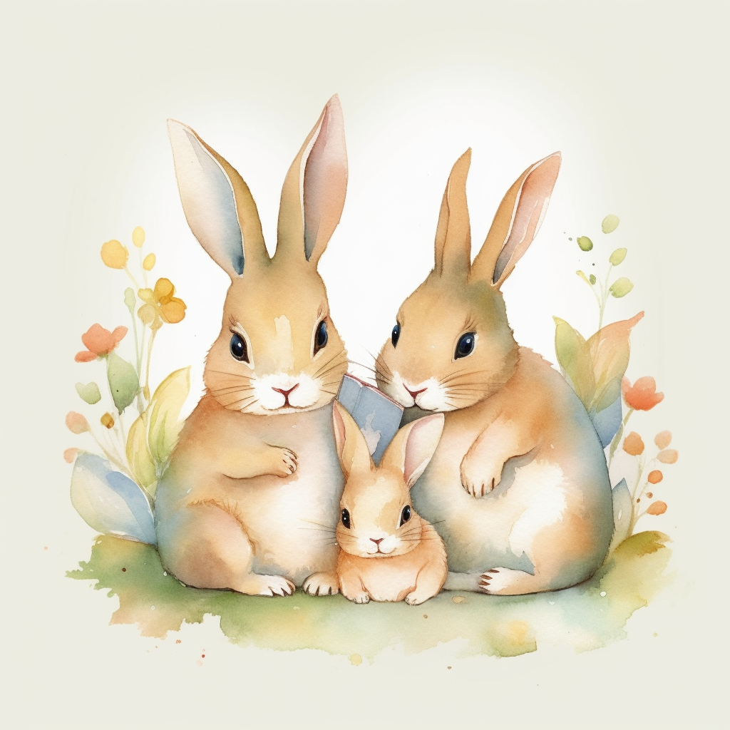 bunny family cliparts