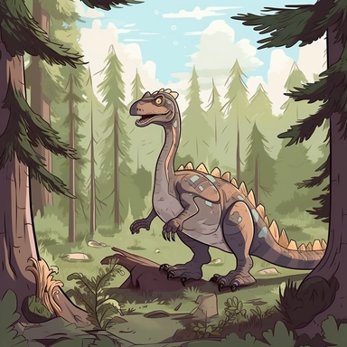a dinosaur a velociraptor in the forest clip art
