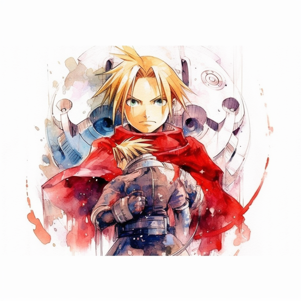 Watercolor Fullmetal Alchemist Brotherhood, High Quality, High Details 