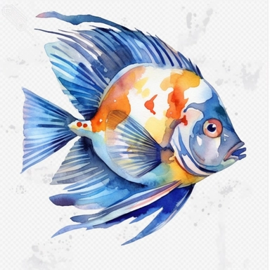 watercolor sea angel fish, different species clipart on a white background - <@412499770695745538> (relaxed) - <@412499770695745538> (Waiting to start)