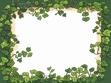 Decent Minimalistic Isometric Sticker Clip Art Frame for rectangular Picture Card, two lines on the rim with Ivy Plant around it, Nature, children friendly, illustrated in a playful style, perfect for any special occasion, cut out in the shape of aestethic Digital Frame, with no visible middleground, white center, conveying a mystical and whimsical mood, edited with Adobe Photoshop to adjust brightness and contrast, rendered as a transparent PNG file with a high resolution to ensure a crisp and 