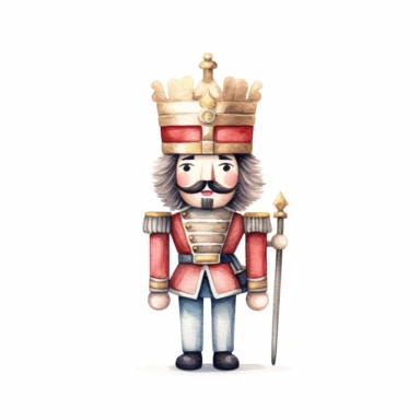 nutcracker illustration soft watercolour high resolution white background clipart
