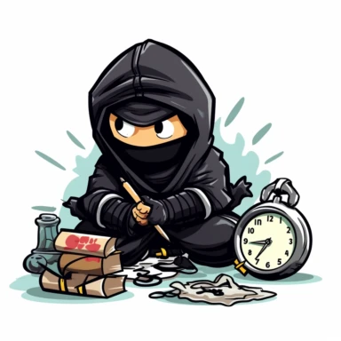 Funny Procrastination Ninja Clipart