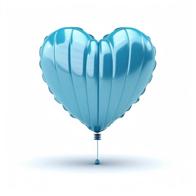 one heart light blue shape ballon some lines clipart