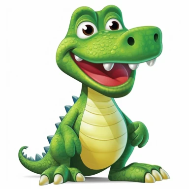 cute alligator clip art, standing, kid friendly home decor, yard sign