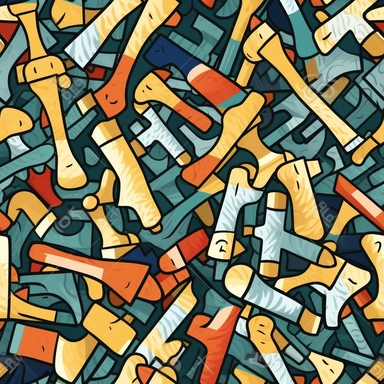 isolated clip art image cubism art style themed hammer