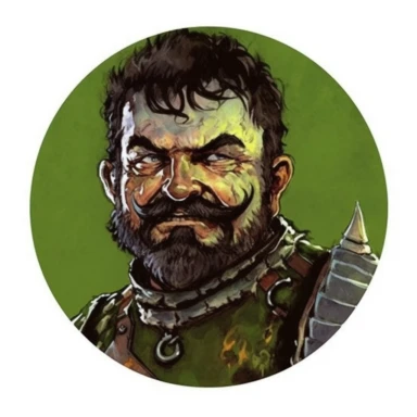 desert Persian Irish civilian, Josh Kirby Mad Max Lord of the Rings, handpainted enamel punk zine indie retrowave, clipart illustration, circle white background, circle border
