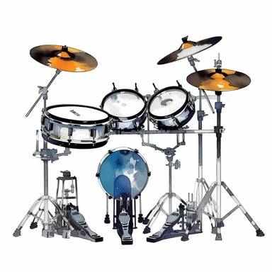 Electronic Drum sharp illustration clipart, watercolor art, insane detail, white background