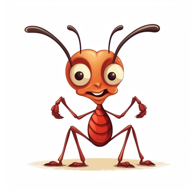 cute cartoon ant clipart on white background