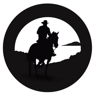western rodeo barrel race minimalist silhouette clipart