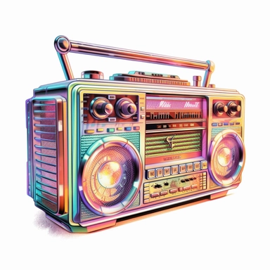 Beautiful Retro 80s pastel color radio sublimation clipart, hyper realistic, intricate detail, illustration style,high solution, on the white background