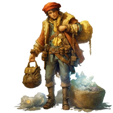 Treasure Hunter's Guild: Seeker of Lost Riches , isolated on a white background, clipart, highly detailed