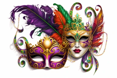 mardi gras illustration, clip art white background