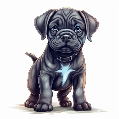 happy cute baby Cane Corso dog , full body, hand draw Illustration clipart, 4K, extremely detailed