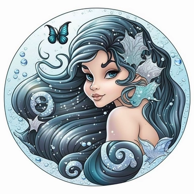 clipart detailed cartoon style cartoon of black Ariel mermaid Ariel the little mermaid sticker with black hair long flowing mermaid beautiful sparkling diamonds in hair and white pearl necklace Clipart image shimmer and shells and starfish all around pastel light colors gorgeous hyper realistic big glass blue eyes for detail the hyper cartoon clipart image no trademark free to use and share- <@1057524283733192725> (Waiting to start) - <@1057524283733192725> (31%) (relaxed) - <@105752428373319272
