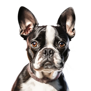 clipart of realistic boston terrier