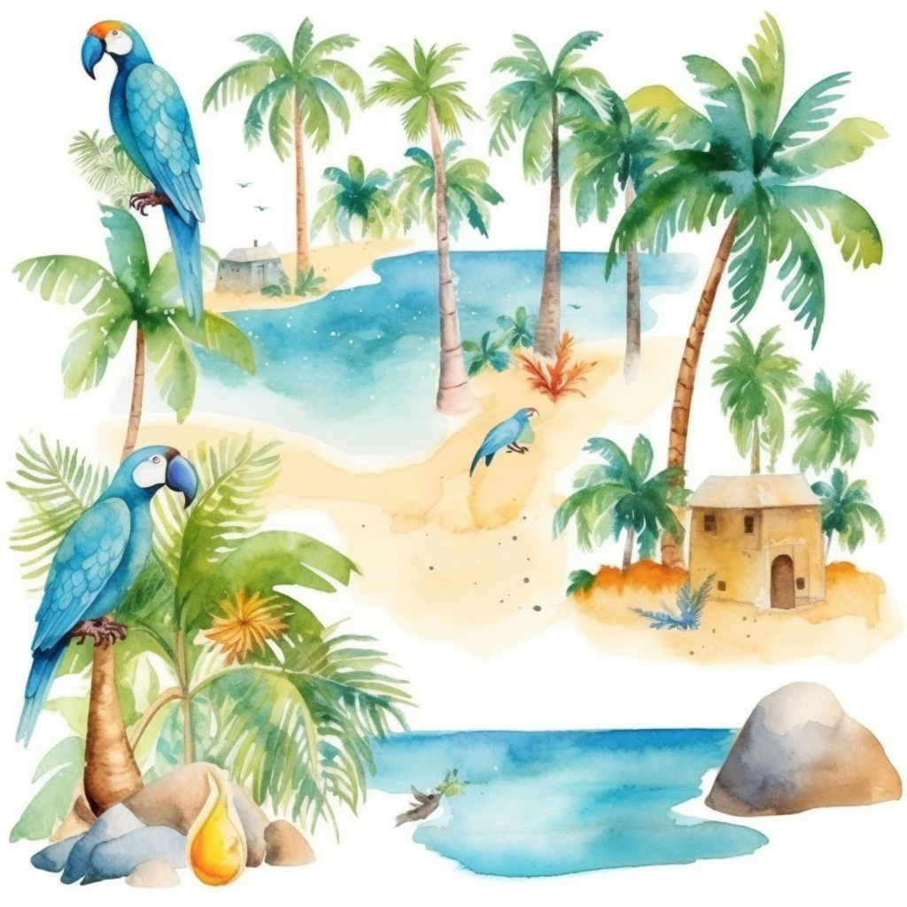 beach set cliparts