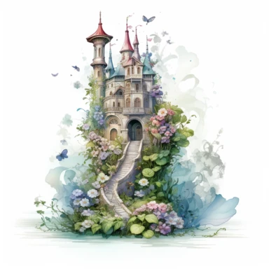 beautiful, happy birthday, number 1, fairytale, clipart, white background