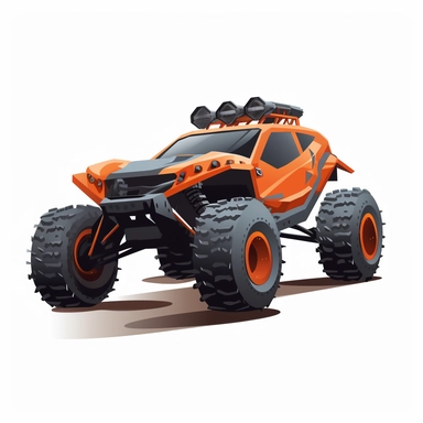 A high-tech remote control car , A miniature car that is equipped with advanced sensors and cameras, allowing it to navigate through difficult terrain and perform complex maneuvers, clipart, flat colors,vivid, png, vector, vivid, 8k, white background