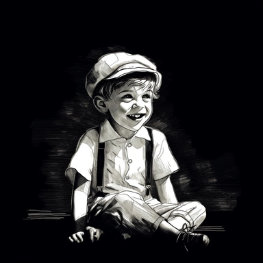 sketch clipart of 20s poster child playing, hd, white on black background, spaced out,--ar 3:2
