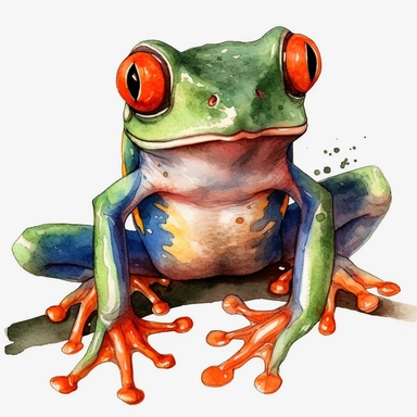 watercolor Red-eyed Tree Frog clipart