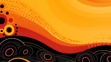 aboriginal australia dreamtime, songlines, simple clipart flat illustration of red yellow and black color gradients