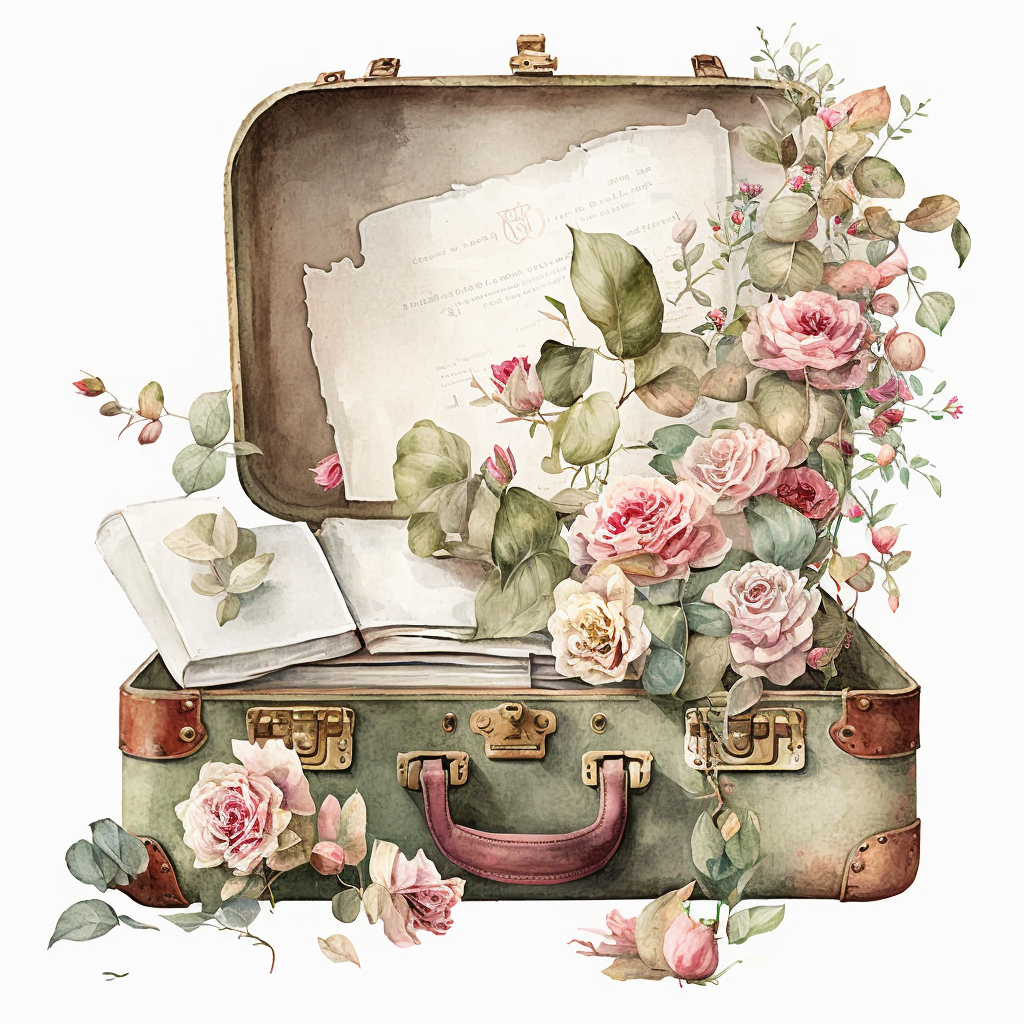 open suitcase clipart