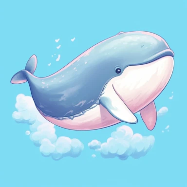 clipart, humpback whale, simple, kawaii