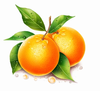 orange fruit isolated on white background clipart, in the style of traditional scroll painting, rough clusters, james bullough, traditional vietnamese, white background, environmental awareness, digitally enhanced
