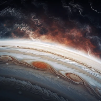 Clipart, A swirling storm on the surface of Jupiter, hyperrealistic, hyper high definition