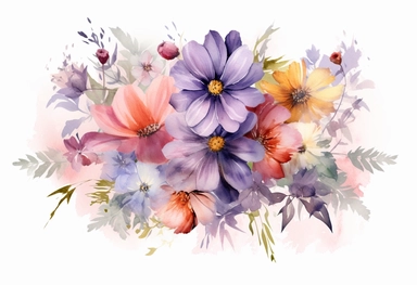 watercolor floral background images png, png doodle, pencil and watercolor, in the style of frederick judd waugh, vicente romero redondo, symmetrical asymmetry, stephanie pui-mun law, symmetrical arrangement, clipart, inspiring details