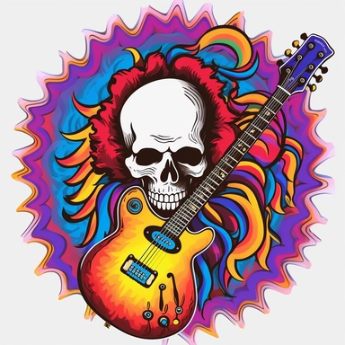 psychedelic grateful dead clipart, no background
