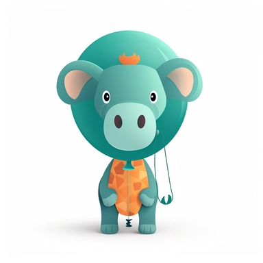 single animal balloon clipart, islolated on white background