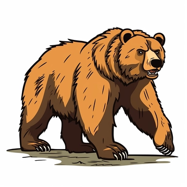 simplified clipart drawing of a grizzly bear