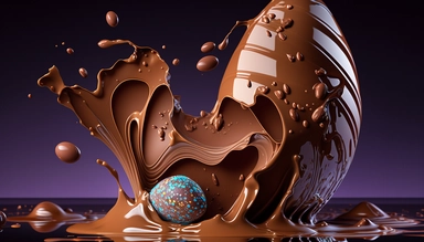 easter eggs gently sink into liquid chocolate, chocolate bar, chocolate eggs, photo clipart, background, delicious, studio photographic light, many intricate details, harmonious composition, volumetric lighting, professional luxury food photographer, photographic lighting + f2. 8 80mm lens, lots of intricate details, canon, sharp focus, ureal photo realism, hyper-realism