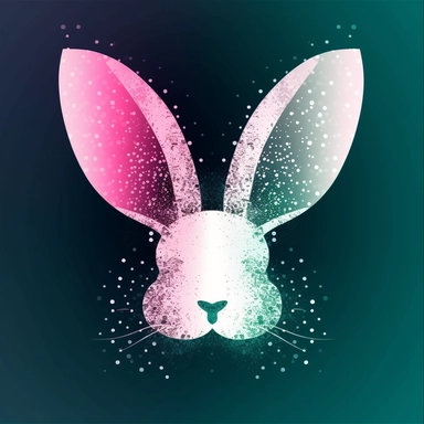 vector clipart happy easter bunny ears, in the style of dark white and light emerald, matte photo, ue5, captivating chiaroscuro, dotted, light white and light pink, free-flowing lines