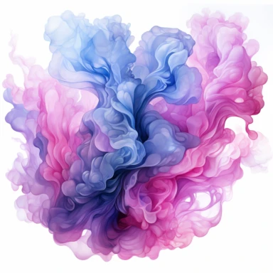 Beautiful abstract smoke Clipart, Watercolor, hyper realistic, intricate detail, illustration style, high resolution, on the white background