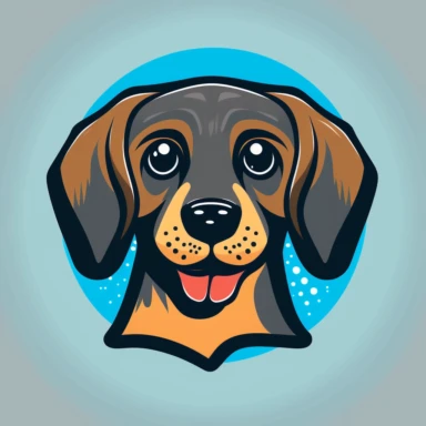 Create an image of a cute dog with simple, clean lines suitable for conversion to a 3-color vector clipart. The dog should have a friendly expression and be easily recognizable as a common household pet.