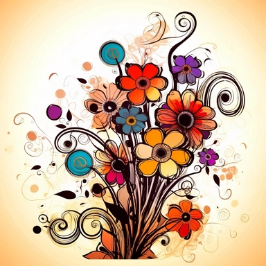 abstract flowers clip art