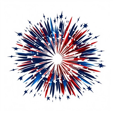 Patriot Firework For 4th Of July Vector Clipart, illustration style,high solution,on the white background