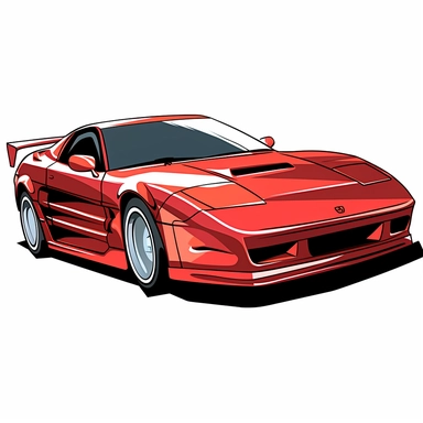，red sport car drawing vector clipart 1, in the style of tatsuo miyajima, greg hildebrandt, paul corfield, long lens, masculine, sōsaku hanga, ue5，white clean background
